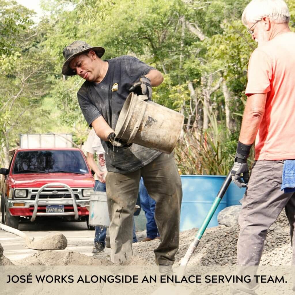 Pastor works on road repair